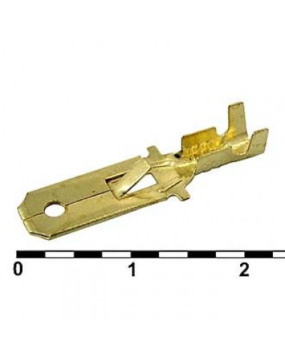 Клемма ножевая неизолированная М-типа RUICHI DJ611-6.3A, 6.3 мм, латунь
