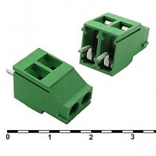 Винтовой клеммный блок RUICHI DG129-5.0-2 на 2 клеммы M3, шаг 5 мм, угловой 45°, 20 А, 26-12 AWG