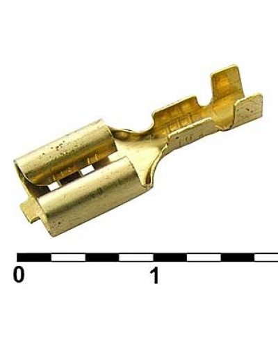 Клемма ножевая неизолированная F-типа RUICHI DJ622-D6.3A, 6.3 мм, латунь