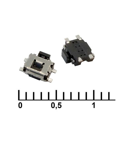 Тактовая кнопка RUICHI IT-1189UE, 4.6х3х1.4 мм, OFF-(ON), 50 мА, 12 В, 50 мОм