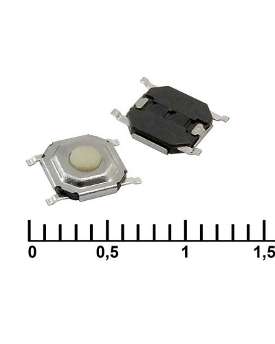 Тактовая кнопка RUICHI IT-1187, 4.1x4.1x1.5 мм, OFF-(ON), 50 мА, 12 В, 100 мОм