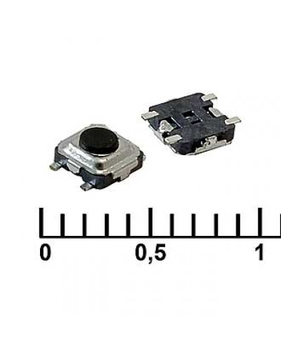 Тактовая кнопка RUICHI IT-1184, 3.35x3.35x1.5 мм, OFF-(ON), 50 мА, 12 В, 100 мОм