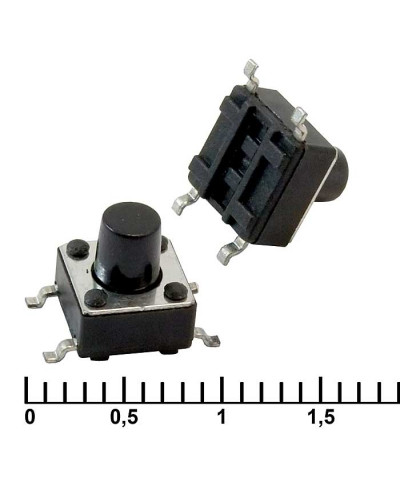 Тактовая кнопка RUICHI IT-1102WB, 6x6x7 мм, OFF-(ON), 50 мА, 12 В, 100 мОм