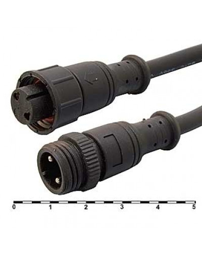 Разъемы герметичные кабельные (штекер-гнездо) RUICHI BLHK16-2PB, 2 контакта, IP67, 5 А, 250 В, черные