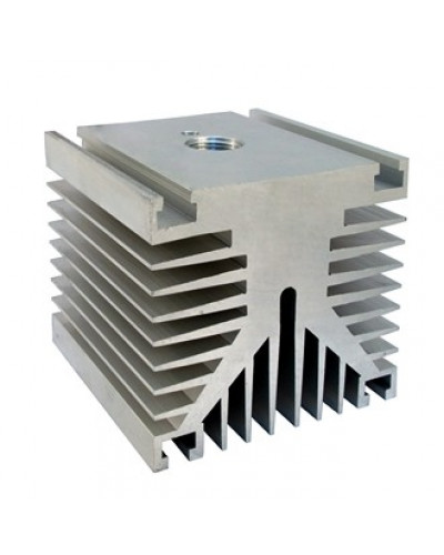 Радиатор охлаждения воздушный трехсторонний штыревого типа RUICHI О-281-110, с резьбой M24, 110х110х100 мм, алюминиевый