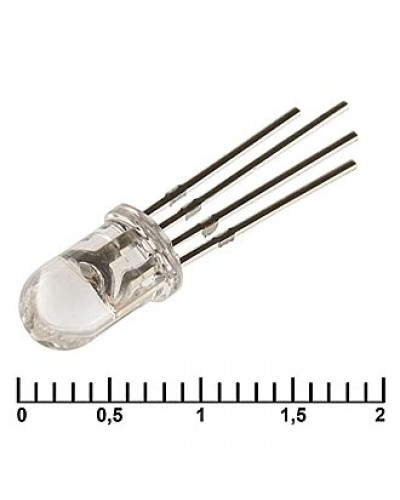 Светодиод RUICHI, 5 мм, RGB, 500-1000 мКД, 2-3,4 В