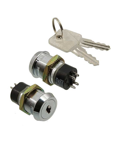 Выключатель с ключом RUICHI SK25-03A, 4 А - 125 В, 2 а - 250 В, серия А: 2NO-2NC (4Р), серия  В: 1NO-1NC (2P)