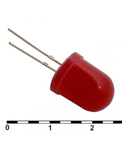 Светодиод RUICHI, 10 мм, красный, угол излучения 20 градусов
