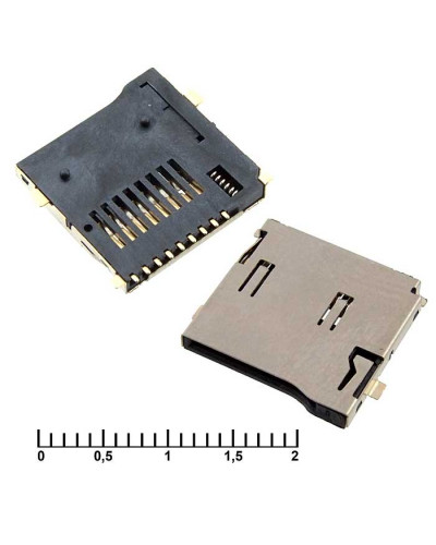 Держатель карты памяти RUICHI micro-SD SMD 9pin ejector, 9 контактов