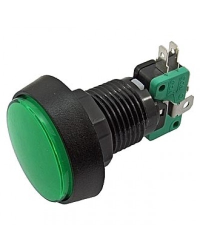 Кнопка GMSI круглая RUICHI 4B-C с LED подсветкой 12 В, 5 А, 30 мОм, 250 В, NO(NC)+NC(NO), зелёная