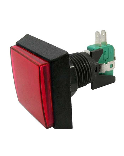 Кнопка GMSI квадратная RUICHI 2B-S с LED подсветкой 12 В, 5 А, 30 мОм, 250 В, NO(NC)+NC(NO), красная