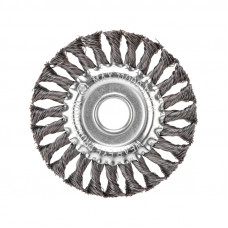Щетка дисковая для УШМ, крученая стальная проволока, 125мм, отв. 22,23мм KRANZ