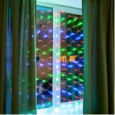 Гирлянда Сеть 1,8х1,5м, прозрачный ПВХ, 180 LED Мультиколор