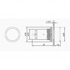 Кнопка EB22 возвратная желтая NO+NC 300 В