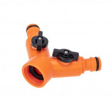 Разветвитель 2-х канальный на кран 1/2'-3/4' ЧЕТЫРЕ СЕЗОНА