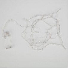 Гирлянда светодиодная Жемчужинки 1,5 м, 10 LED, прозрачный ПВХ, цвет свечения теплый белый, 2 х АА (батарейки не в комплекте) NEON-NIGHT