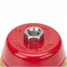 Щетка чашечная для УШМ, витая латунированная проволока, 100мм, М14 KRANZ