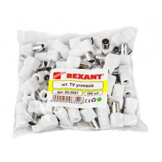TV-разъем штекер без пайки белый угловой REXANT