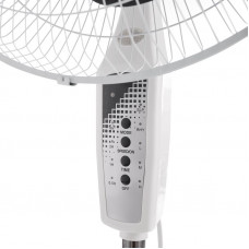 Вентилятор напольный с пультом и таймером, круглое основание DX-1608R 40 Вт, 220V, белый/черный DUX