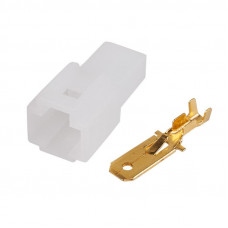 Клемма плоская штекер 6.3 мм 1-1.5 мм² (РП-п 1.5-(6.3)) + колодка REXANT