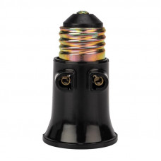 Патрон-розетка карболитовый Е27 черный, с этикеткой REXANT