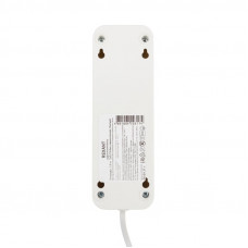 Удлинитель 3 гнезда, 1,5м, 2х0,75мм², б/з, белый REXANT