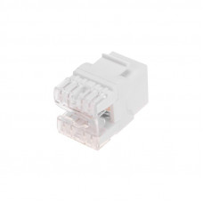 Модуль Keystone Jack RJ-45(8P8C), UTP неэкранированный, CAT 5e, тип 180 градусов, белый REXANT PRO