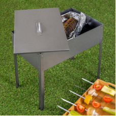 Мангал-коптильня сборный Эконом 400х250х400мм, с 6 шампурами, в гофрокартонной коробке СОКОЛ