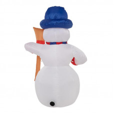 3D фигура надувная Снеговик с метлой, размер 120 см, внутренняя подсветка 3 LED, компрессор с адаптером 12В, IP 65 NEON-NIGHT