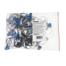 Хомут червячный 25-40/9-0,7мм, с ключом, нержавеющая сталь W2, (50 шт/уп) REXANT