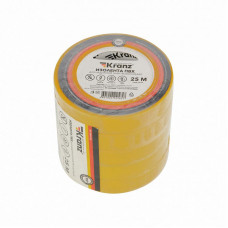 Изолента ПВХ 0,13х15 мм, 25 м, желтая KRANZ