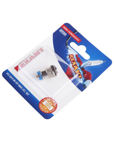 Кнопка антивандальная Ø12 Фикс (2с) OFF-ON выпуклая (A12-B2) REXANT (в упак. 1шт.)