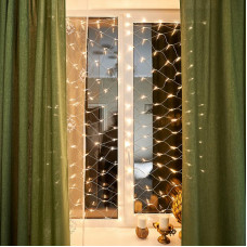 Гирлянда Сеть 1,8х1,5м, прозрачный ПВХ, 180 LED ТЕПЛЫЙ БЕЛЫЙ