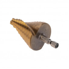 Сверло по металлу ступенчатое ТИТАН 9,0-36,0мм, 110мм, 65 HRC, Р6М5 TiN KRANZ