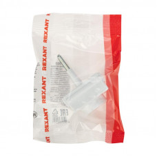 Адаптер сетевой (переходник) с Евро А/F на тонкую вилку С1 «Козья ножка» 10А б/з REXANT