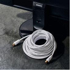 Шнур ТВ гнездо - ТВ штекер, 10м, белый REXANT