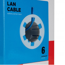 Кабель витая пара U/UTP, CAT 6, PVC, 23AWG, INDOOR, SOLID, синий, 305 м, REXANT