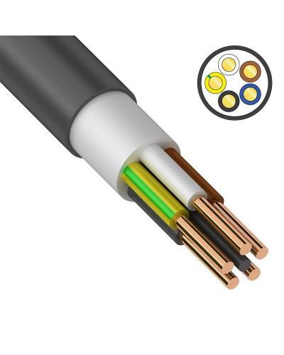 Кабель силовой медный ВВГнг(А)-LS 5x4 мм² 100 м, ГОСТ 31996-2012, ТУ 16.К71-310-2001