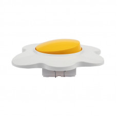 Выключатель одноклавишный HAPPY Яичница с/у, желтый/белый KRANZ