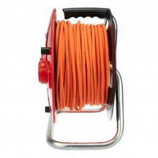 Удлинитель-шнур на катушке REXANT ПВС 3х1.0, 50 м, 4 гнезда, с/з, 10 А, 2200 Вт, IP20, оранжевый (Сделано в России)