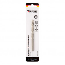 Сверло по металлу 8,0х117х75мм (HSS), DIN 338, 1 шт. в упаковке KRANZ