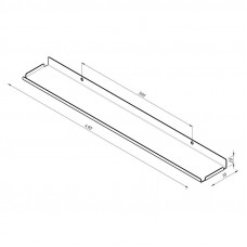 Полка для хранения 490x70мм, металлическая, настенная, черная REXANT