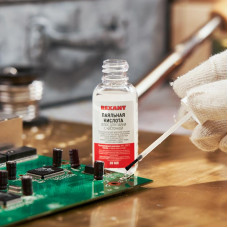 Флюс для пайки, ПАЯЛЬНАЯ КИСЛОТА, 30мл, с кисточкой, флакон REXANT