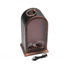 Светодиодный камин Фьюжн с эффектом живого огня 14,7x11,7x25 см, батарейки 2хС (не в комплекте) USB, бронзовый