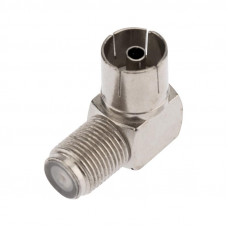 Переходник антенный, (гнездо F - гнездо TV), угловой, 1 шт. PROconnect