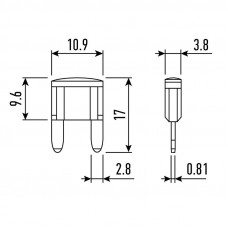 Предохранитель автомобильный Мини, 25А REXANT