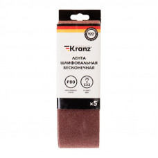 Лента шлифовальная бесконечная, 75х533мм, P80 (5 шт/уп) KRANZ