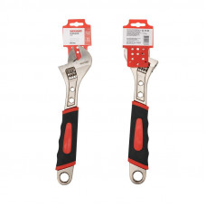 Разводной ключ 300мм никелированный, двухкомпонентная рукоятка REXANT