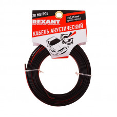 Кабель акустический 2х0,25мм², красно-черный, мини-бухта 20м REXANT