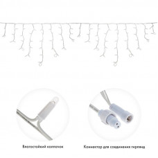 Гирлянда светодиодная Бахрома (Айсикл) 4,0х0,6м 128 LED ЖЕЛТЫЙ белый каучук 2,3мм IP67 постоянное свечение 230В нужен блок 315-001 NEON-NIGHT